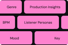Song analysis tags for genre, mood, BPM, and listener personas