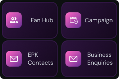 Fan Hub, Campaign, EPK Contacts, and Business Enquiries